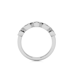 3/4 CT. Marquise and Round Lab Created Diamond Bezel Set Wedding Band