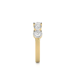 3/4 CT. Marquise and Round Natural Diamond Bezel Set Wedding Band