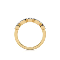 3/4 CT. Marquise and Round Natural Diamond Bezel Set Wedding Band