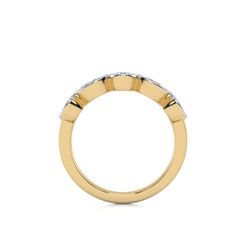 3/4 CT. Marquise and Round Natural Diamond Bezel Set Wedding Band