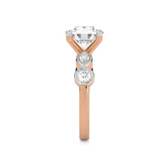 3 CT. Round and Marquise Lab Created Diamond Engagement Ring