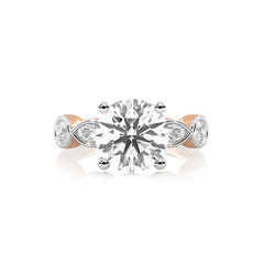 3 CT. Round and Marquise Natural Diamond Engagement Ring