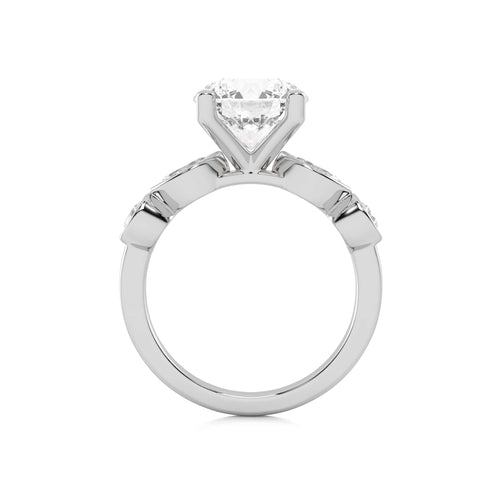 3 CT. Round and Marquise Lab Created Diamond Engagement Ring