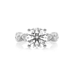3 CT. Round and Marquise Natural Diamond Engagement Ring