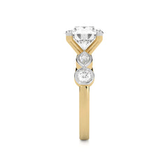3 CT. Round and Marquise Natural Diamond Engagement Ring