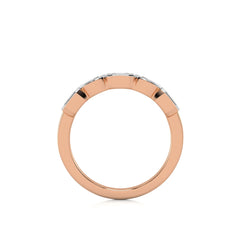 5/8 CT. Emerald Cut and Oval Shape Natural Diamond Wedding Band