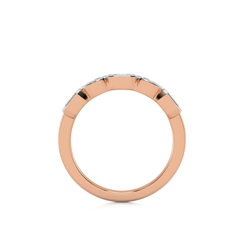 5/8 CT. Emerald Cut and Oval Shape Natural Diamond Wedding Band