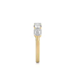 5/8 CT. Emerald Cut and Oval Shape Natural Diamond Wedding Band