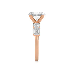 3 CT. Oval and Emerald Cut Natural Diamond Engagement Ring