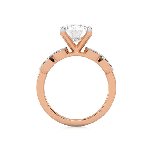 3 CT. Oval and Emerald Cut Natural Diamond Engagement Ring