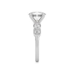 3 CT. Oval and Emerald Cut Natural Diamond Engagement Ring