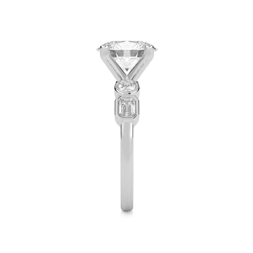 3 CT. Oval and Emerald Cut Natural Diamond Engagement Ring