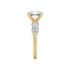 3 CT. Oval and Emerald Cut Natural Diamond Engagement Ring