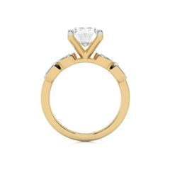 3 CT. Oval and Emerald Cut Natural Diamond Engagement Ring