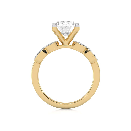 3 CT. Oval and Emerald Cut Natural Diamond Engagement Ring
