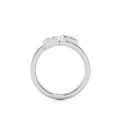 1 CT. Heart and Round Bezel Set Natural Diamond Two Stone Engagement Ring