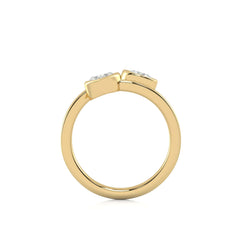 1 CT. Heart and Round Bezel Set Natural Diamond Two Stone Engagement Ring