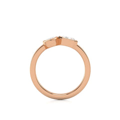 1 CT. Marquise and Emerald Cut and Bezel Set Natural Diamond Two Stone Engagement Ring