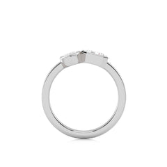 1 CT. Marquise and Emerald Cut and Bezel Set Natural Diamond Two Stone Engagement Ring