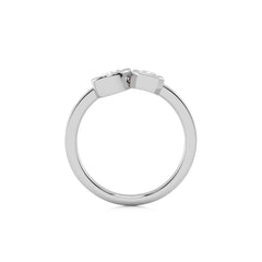 1  CT. Oval and Emerald Cut Bezel Set Natural Diamond Two Stone Engagement Ring