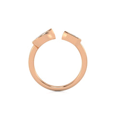 1 CT. Pear and Emerald Cut Bezel Set Natural Diamond Two Stone Engagement Ring