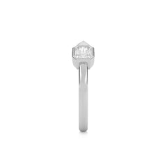 1 CT. Pear and Emerald Cut Bezel Set Natural Diamond Two Stone Engagement Ring