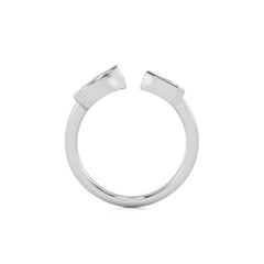 1 CT. Pear and Emerald Cut Bezel Set Natural Diamond Two Stone Engagement Ring