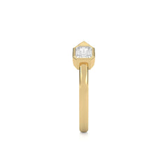 1 CT. Pear and Emerald Cut Bezel Set Natural Diamond Two Stone Engagement Ring