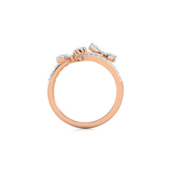 1 1/4 CT. Marquise, Pear and Round Natural Diamond Vine Ring