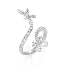 1 1/4 CT. Marquise, Pear and Round Natural Diamond Vine Ring
