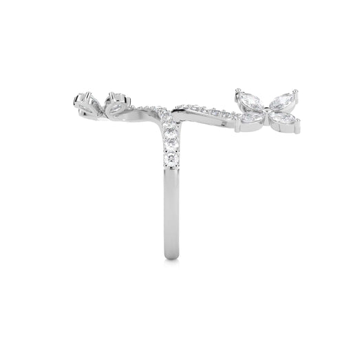 1 1/4 CT. Marquise, Pear and Round Natural Diamond Vine Ring