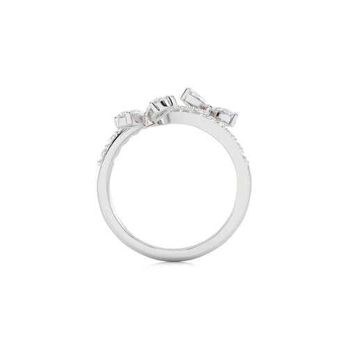 1 1/4 CT. Marquise, Pear and Round Natural Diamond Vine Ring