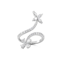 1 1/4 CT. Marquise, Pear and Round Natural Diamond Vine Ring