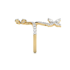 1 1/4 CT. Marquise, Pear and Round Natural Diamond Vine Ring