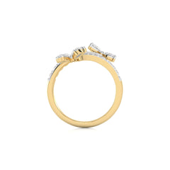 1 1/4 CT. Marquise, Pear and Round Natural Diamond Vine Ring