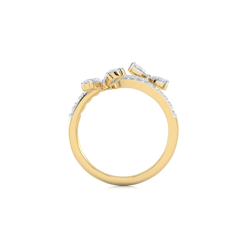 1 1/4 CT. Marquise, Pear and Round Natural Diamond Vine Ring