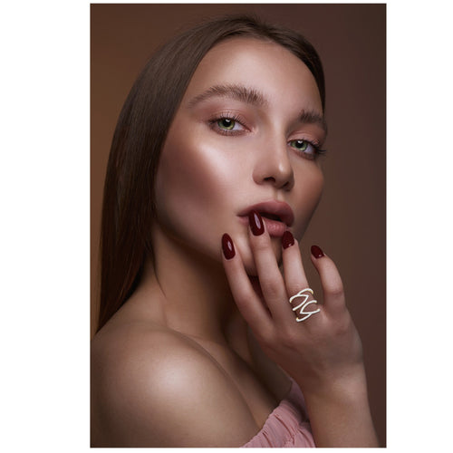 1/2 CT. Round Natural Diamond Eclipse Wave Ring