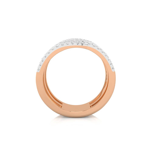 1/2 CT. Round Natural Diamond Eclipse Wave Ring