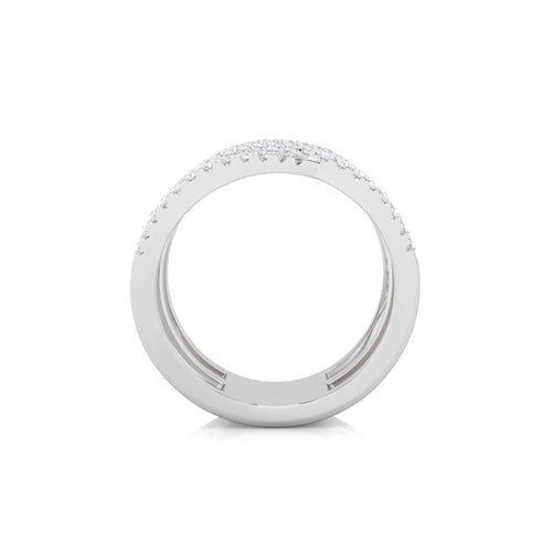 1/2 CT. Round Natural Diamond Eclipse Wave Ring