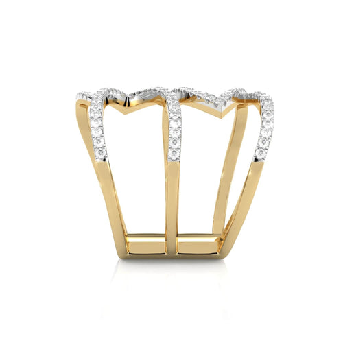 1/2 CT. Round Natural Diamond Eclipse Wave Ring