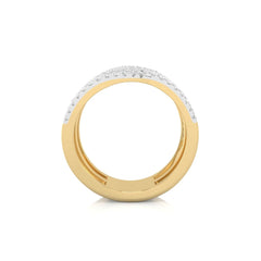 1/2 CT. Round Natural Diamond Eclipse Wave Ring