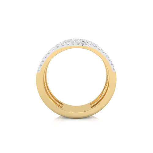 1/2 CT. Round Natural Diamond Eclipse Wave Ring