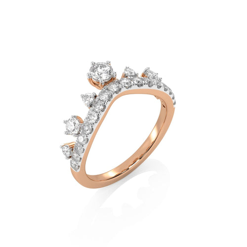 3/4 CT. Round Lab Created Diamond Crown Ring