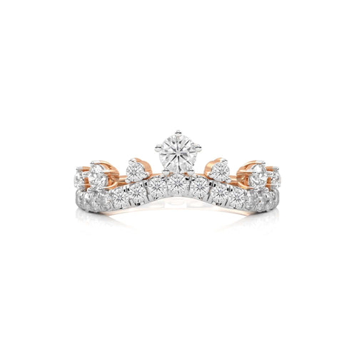 3/4 CT. Round Natural Diamond Crown Ring