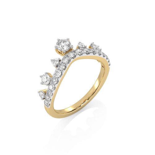 3/4 CT. Round Natural Diamond Crown Ring