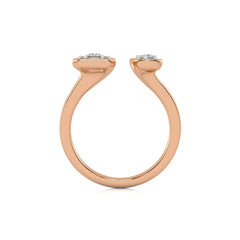 1/2 CT. Two headed Princess, Baguette and Round Natural Diamond Ring