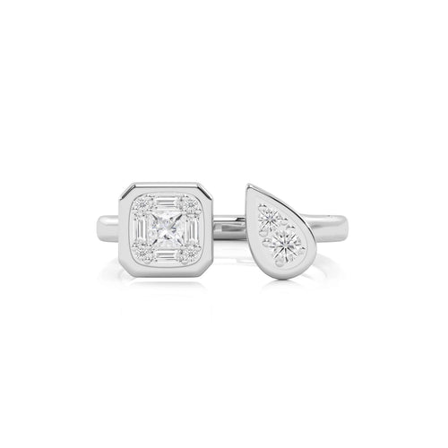 1/2 CT. Two headed Princess, Baguette and Round Lab Created Diamond Ring