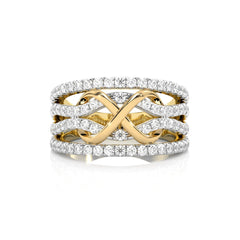 1 CT.Round Natural Diamond Two Tone Ring