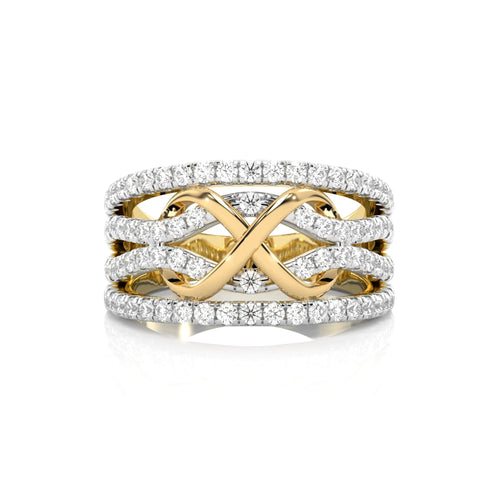 1 CT.Round Natural Diamond Two Tone Ring