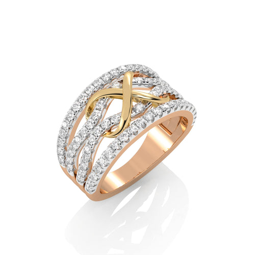 1 CT.Round Lab Created Diamond Two Tone Ring